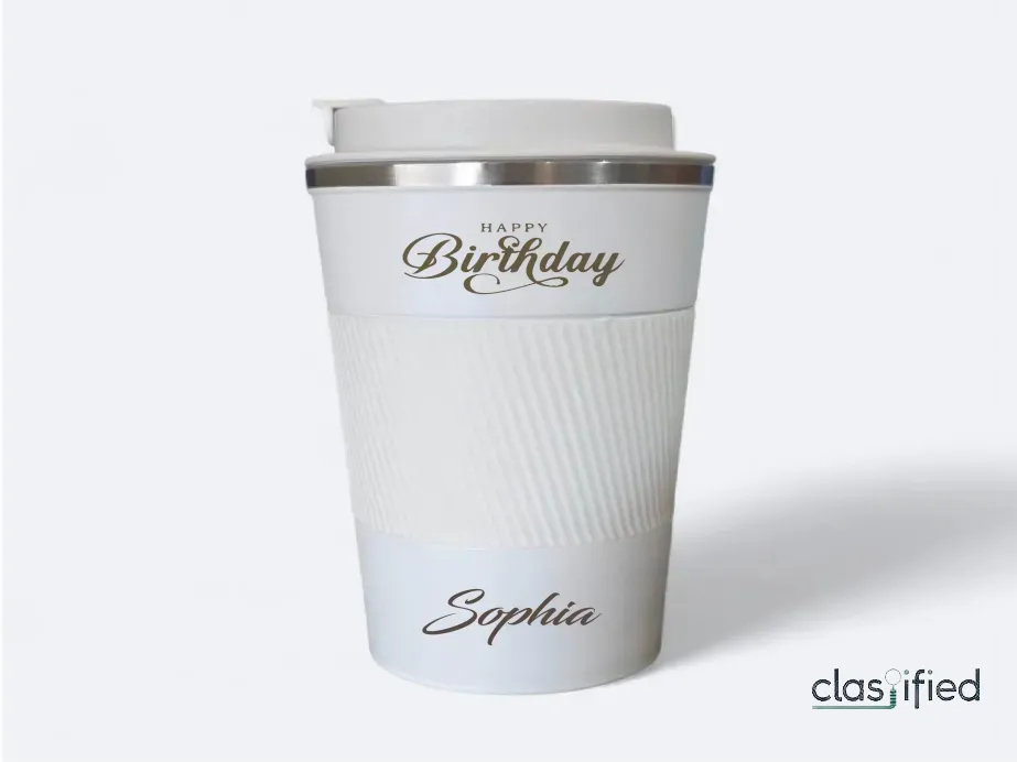 Premium White Java Travel Cup