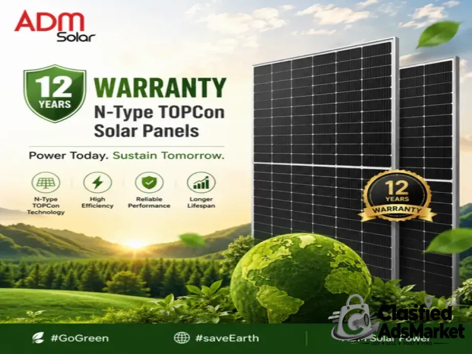 ADM SOLAR N-TYPE TOPCON SOLAR PANEL-HIGH EFFICIENCY, LOW DEGRADATION